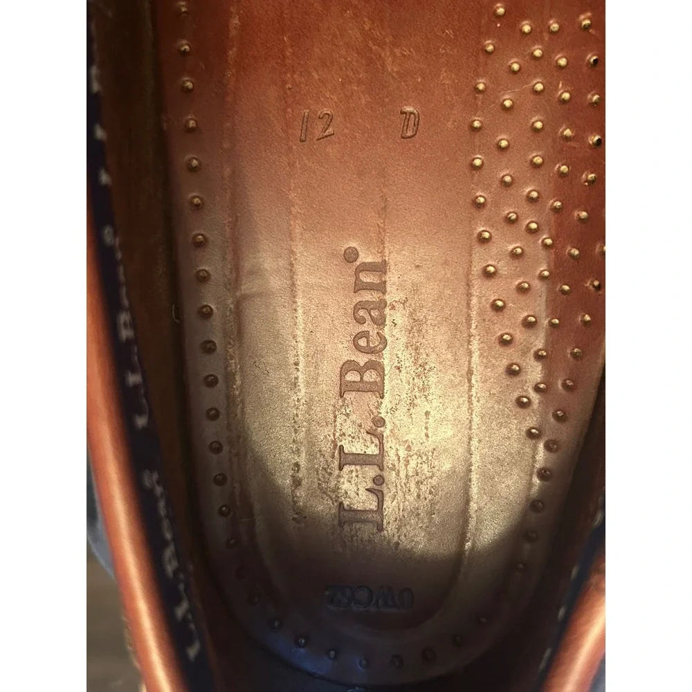 L.L. Bean Casco Bay Men's Brown Leather Flats Boat Shoes Size 12D